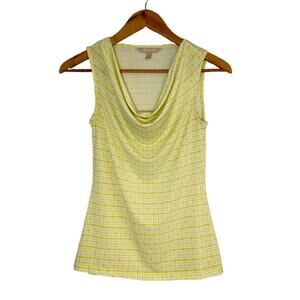 Banana Republic Sleeveless Yellow Geometric Drape Top | XXS